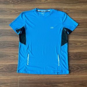 Bright Blue . Mens short sleeve shirt top Rawlings 100 % Polyester size Med